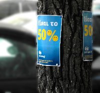 Poster on tree: You are 50% of a hug!